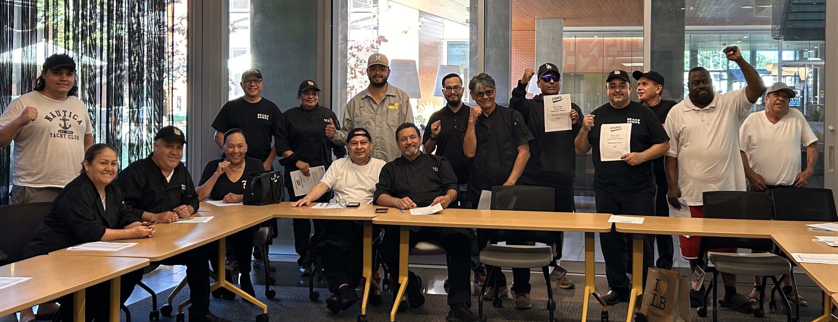 Beach Shops workers gathered at their first bargaining meeting