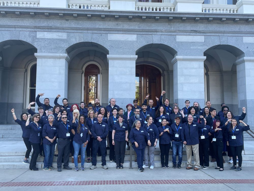 CSUEU member leaders at the California state capitol building